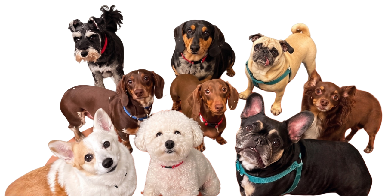 Group of diverse dogs